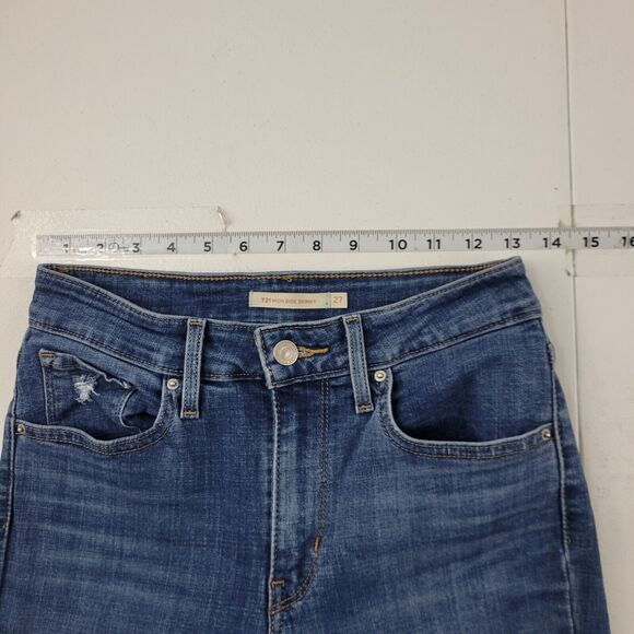 Levi's 721 high rise skinny‎ Jeans blue size 27 denim womens 3721 - Picture 5 of 12